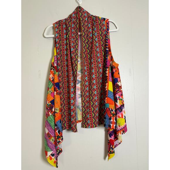 Soft Surroundings Jackets & Blazers - Soft Surroundings Copa Cabana L/XL Colorful Open Drape Front Vest